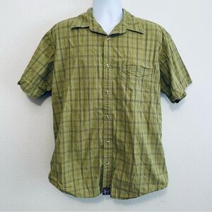 Pacific Trail Green Short Sleeve Casual Cotton Button Down Shirt Large